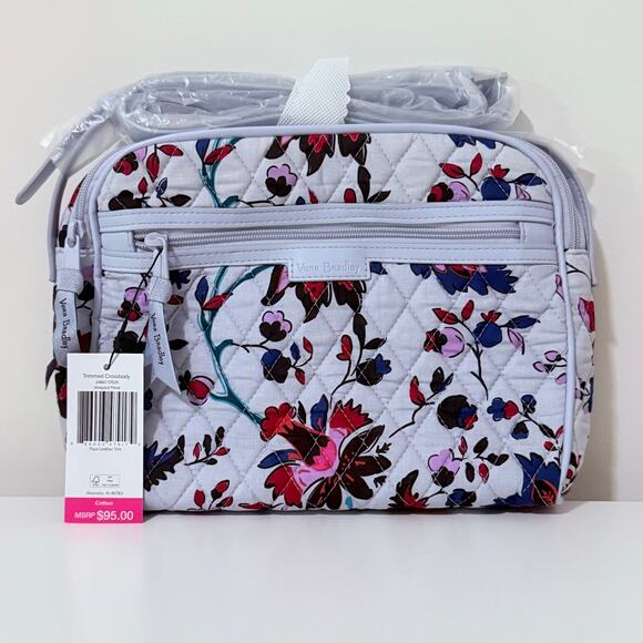 New Vera Bradley Cotton Trimmed Crossbody Bag in Vineyard Floral - Picture 4 of 8